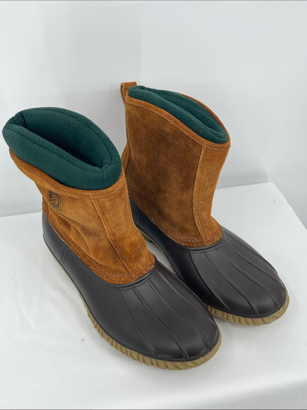 LaCrosse Suede and Black Rubber Men's 13 Rain & Snow Boots with Green Lining